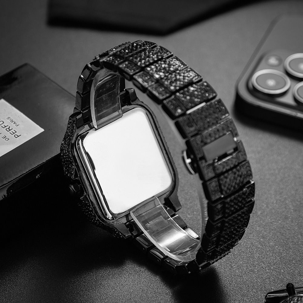 Straight European Hip Hop Diamond Quartz Wrist Watch