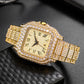 Straight European Hip Hop Diamond Quartz Wrist Watch