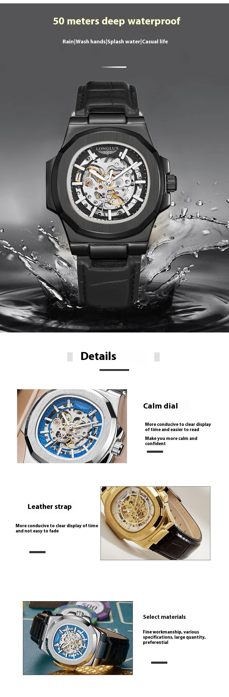 BARREL-SHAPED MECHANICAL MEN’S WATCH