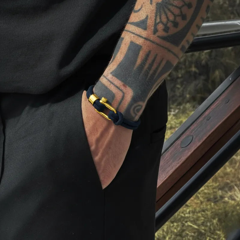 Blue Rope Bracelet Malibu Gold