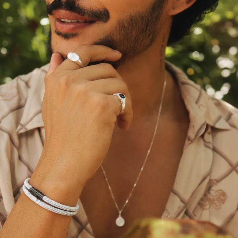 Minimalist Gray Rope Bracelet Wave